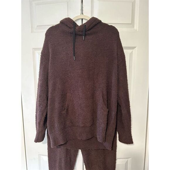 Natori Women's XL Brown Plush Hooded Lounge Set 2 Piece Casual Outfit NWT - Picture 1 of 11